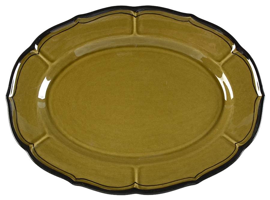 La Mancha Green 11" Oval Serving Platter by Metlox - Poppytrail - Vernon-1
