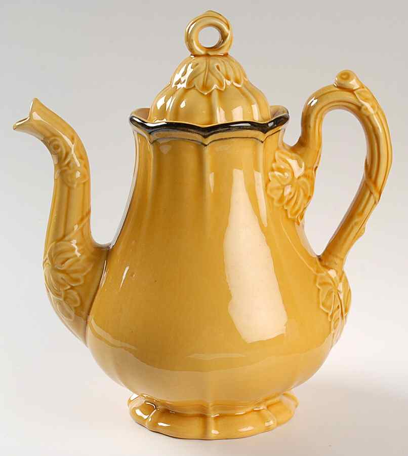 La Mancha Gold Coffee Pot & Lid by Metlox - Poppytrail - Vernon-1