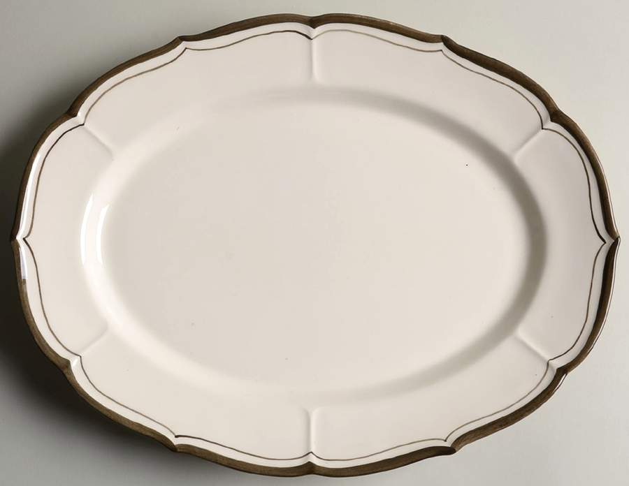 La Mancha White 14" Oval Serving Platter by Metlox - Poppytrail - Vernon-1