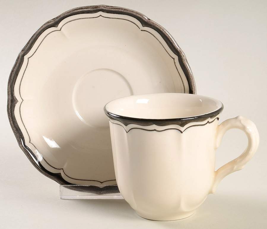 La Mancha White Flat Cup & Saucer Set by Metlox - Poppytrail - Vernon-1