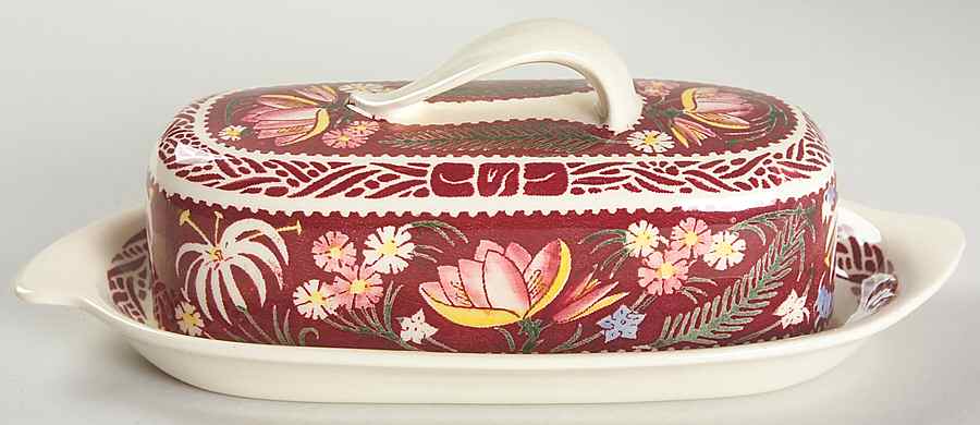 Lei Lani (San Marino Shape) 1/4 Lb Covered Butter by Metlox - Poppytrail - Vernon-1