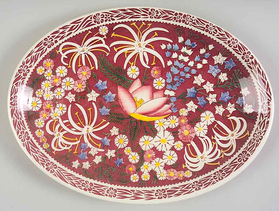 Lei Lani (San Marino Shape) 13" Oval Serving Platter by Metlox - Poppytrail - Vernon-1