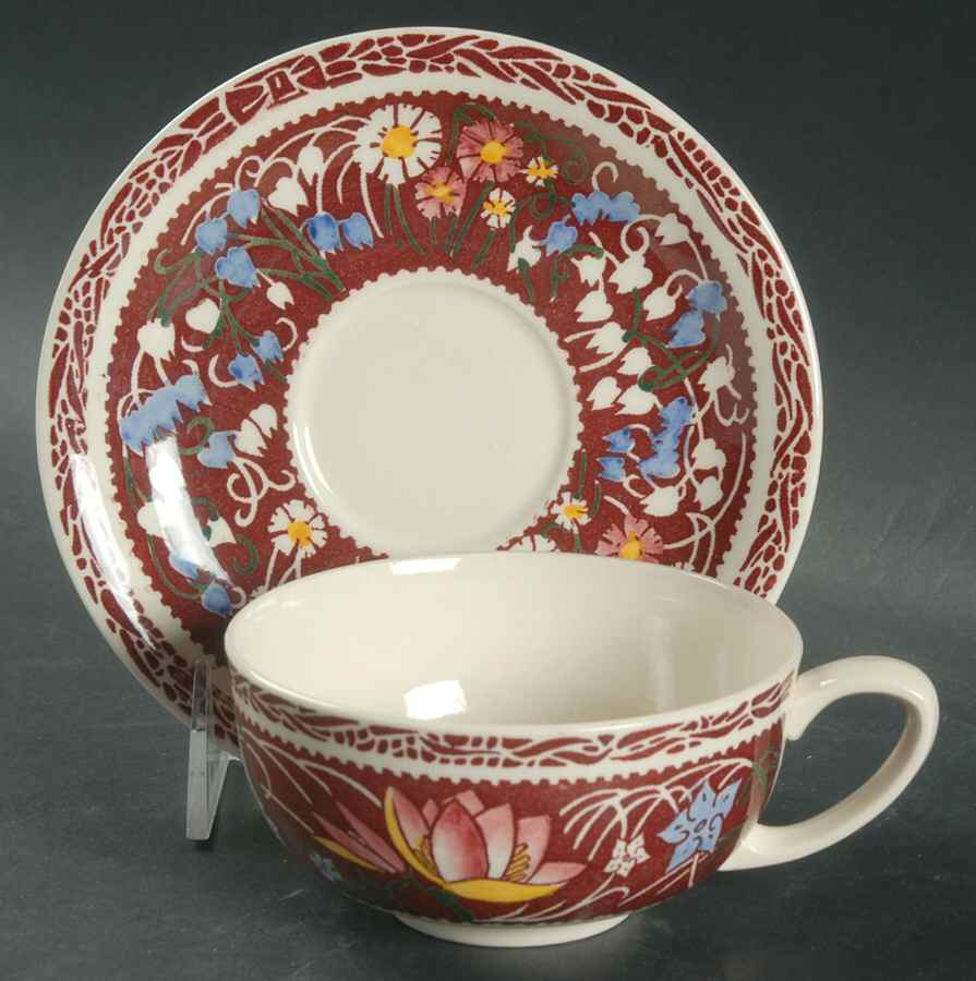 Lei Lani (San Marino Shape) Flat Cup & Saucer Set by Metlox - Poppytrail - Vernon-1