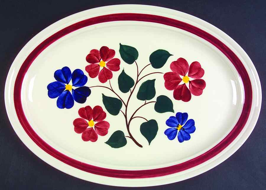 Linda 14" Oval Serving Platter by Metlox - Poppytrail - Vernon-1
