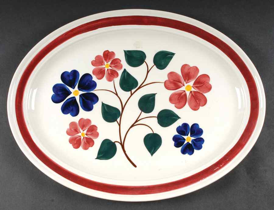 Linda 16" Oval Serving Platter by Metlox - Poppytrail - Vernon-1