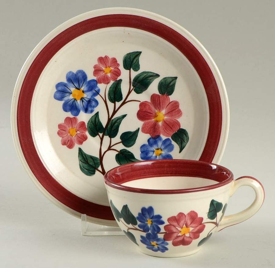 Linda Flat Demitasse Cup & Saucer Set by Metlox - Poppytrail - Vernon-1