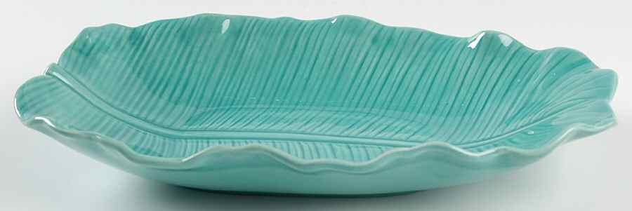 Lotus Aqua (Second Series) 10" Oval Serving Platter by Metlox - Poppytrail - Vernon-1