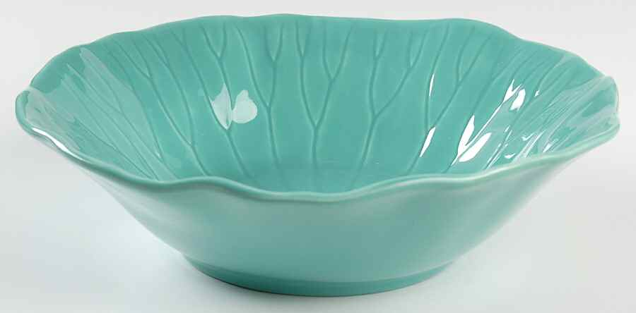 Lotus Aqua (Second Series) 11" Round Vegetable Bowl by Metlox - Poppytrail - Vernon-1