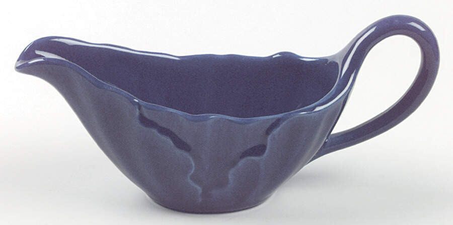 Lotus Midnight Blue (Dark Blue) Gravy Boat by Metlox - Poppytrail - Vernon-1