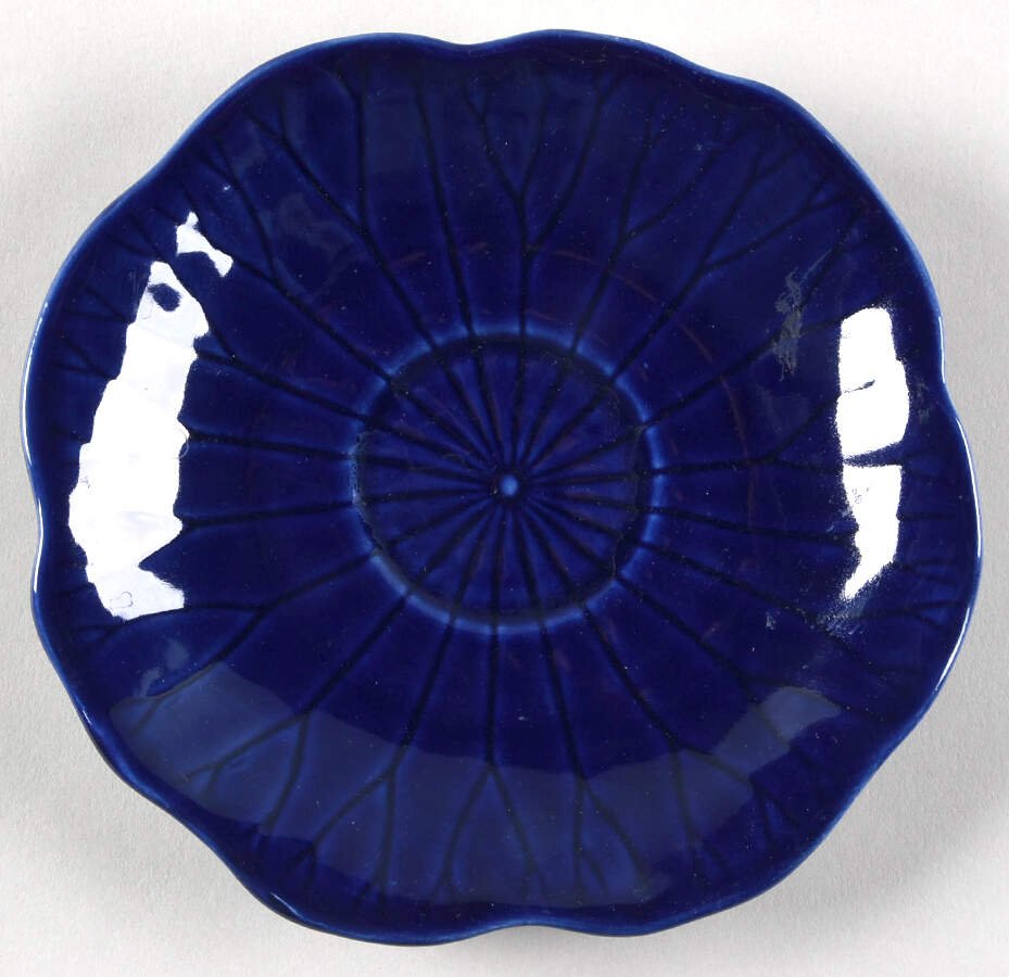 Lotus Midnight Blue (Dark Blue) Saucer by Metlox - Poppytrail - Vernon-1