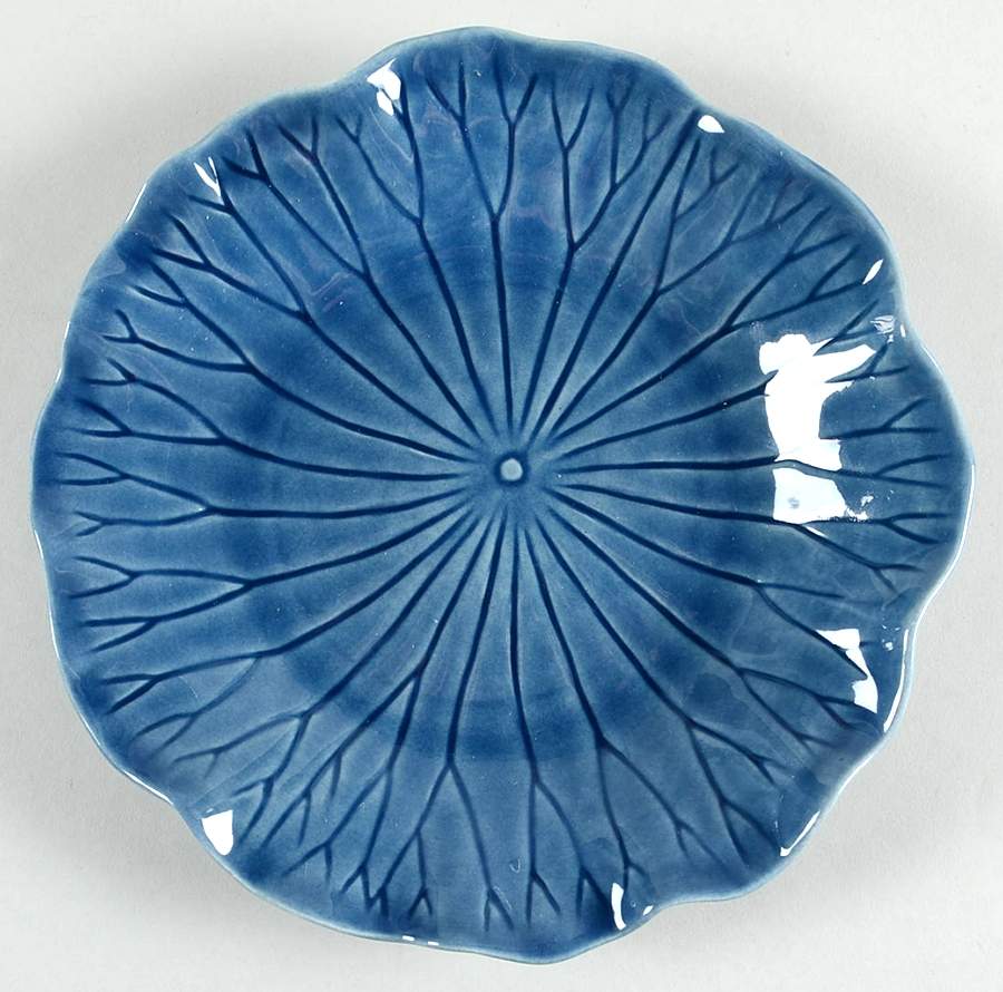 Lotus Medium Blue Salad Plate by Metlox - Poppytrail - Vernon-1