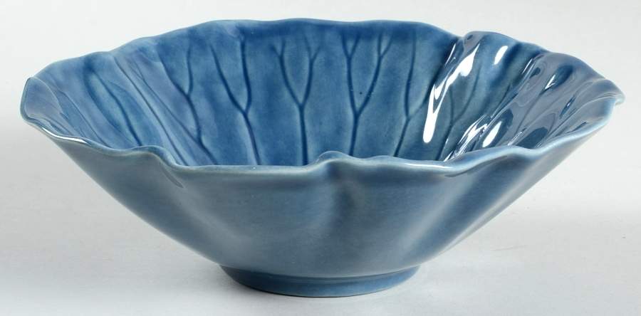 Lotus Medium Blue Coupe Soup Bowl by Metlox - Poppytrail - Vernon-1