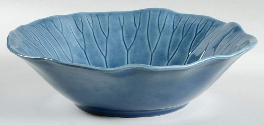 Lotus Medium Blue 10" Round Vegetable Bowl by Metlox - Poppytrail - Vernon-1