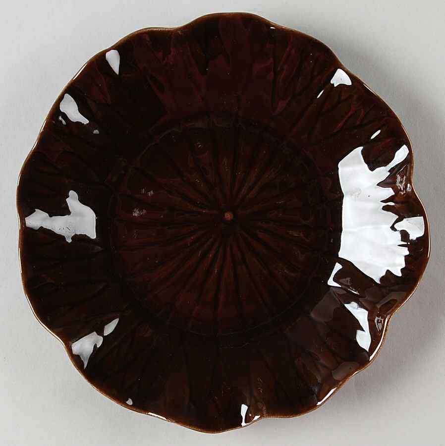 Lotus Brown Salad Plate by Metlox - Poppytrail - Vernon-1