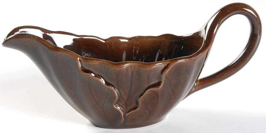 Lotus Brown Gravy Boat by Metlox - Poppytrail - Vernon-1