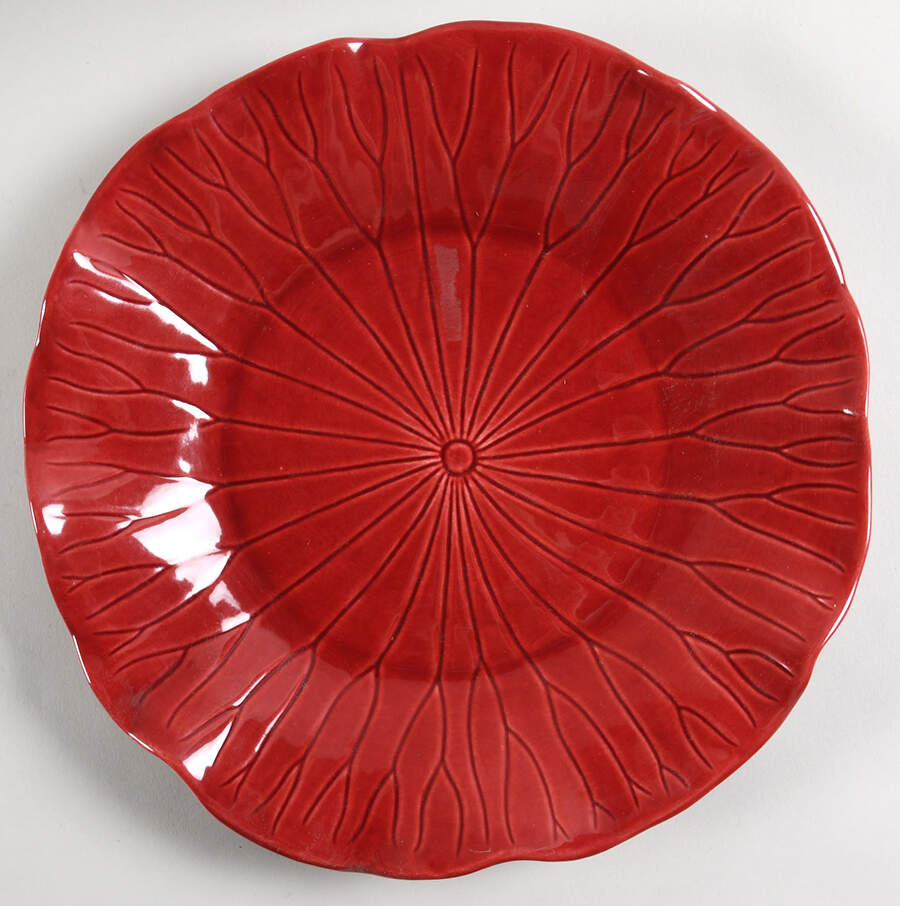 Lotus Cranberry 12" Chop Plate (Round Platter) by Metlox - Poppytrail - Vernon-1