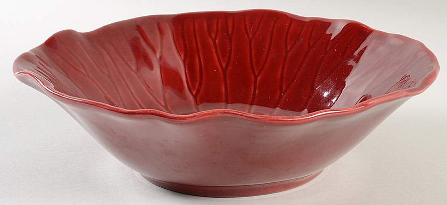 Lotus Cranberry 10" Round Vegetable Bowl by Metlox - Poppytrail - Vernon-1