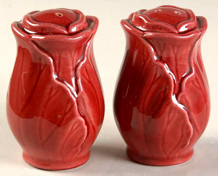 Lotus Cranberry Salt & Pepper Set by Metlox - Poppytrail - Vernon-1
