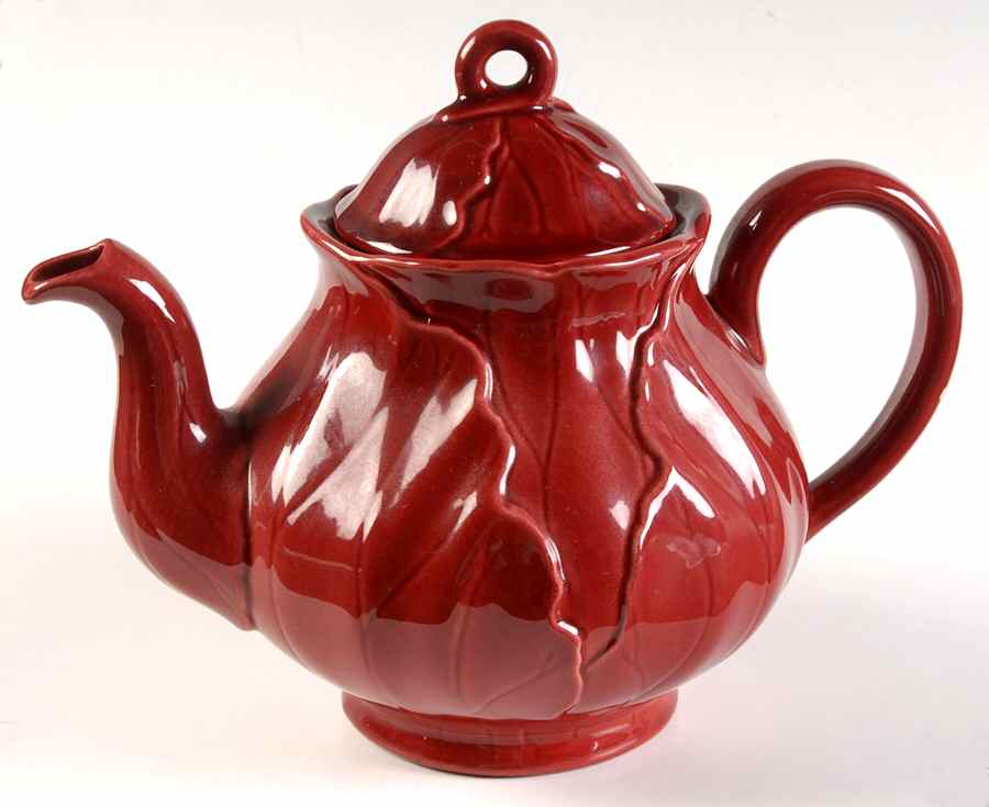 Lotus Cranberry Teapot & Lid by Metlox - Poppytrail - Vernon-1