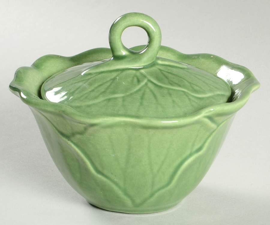 Lotus Evergreen Sugar Bowl & Lid by Metlox - Poppytrail - Vernon-1