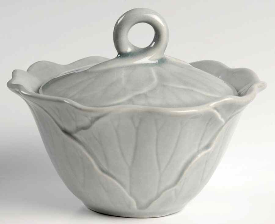 Lotus Gray Sugar Bowl & Lid by Metlox - Poppytrail - Vernon-1