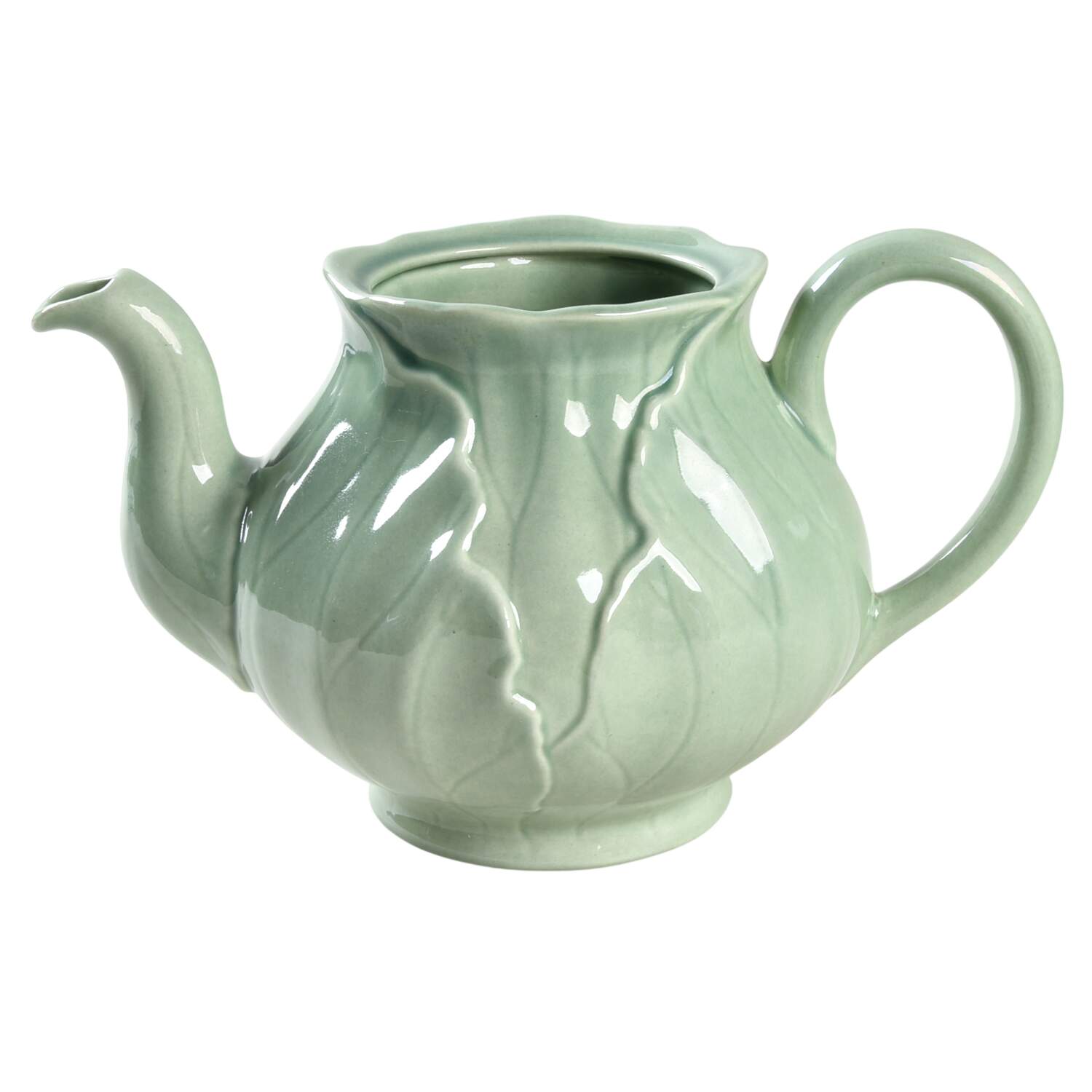 Lotus Jade Green Teapot No Lid by Metlox - Poppytrail - Vernon-1