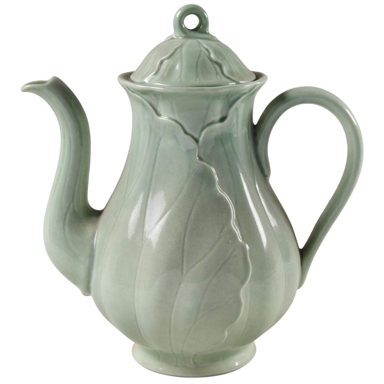 Lotus Jade Green Coffee Pot & Lid by Metlox - Poppytrail - Vernon-1
