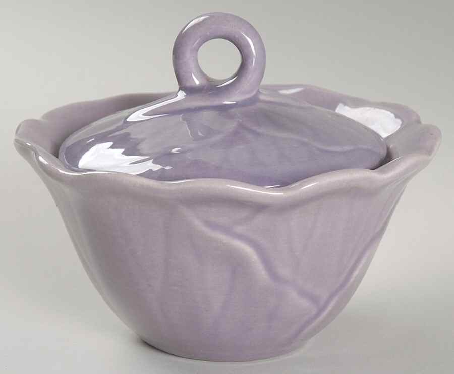 Lotus Lilac Sugar Bowl & Lid by Metlox - Poppytrail - Vernon-1