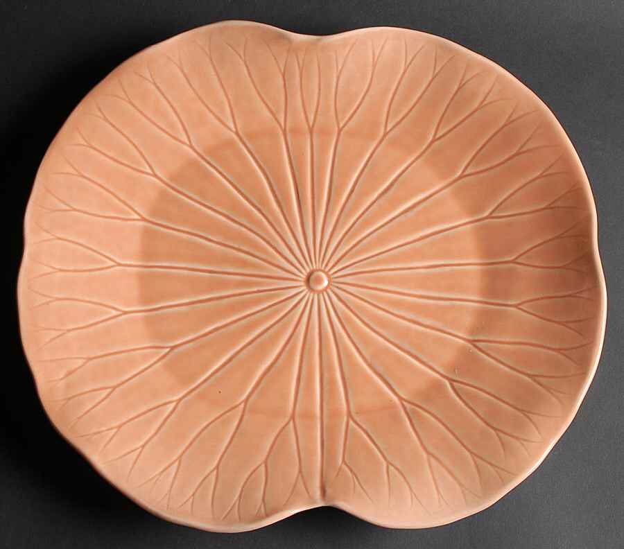 Lotus Peach Apricot 15" Oval Serving Platter by Metlox - Poppytrail - Vernon-1