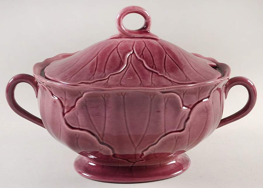 Lotus Plum Oval Tureen & Lid by Metlox - Poppytrail - Vernon-1