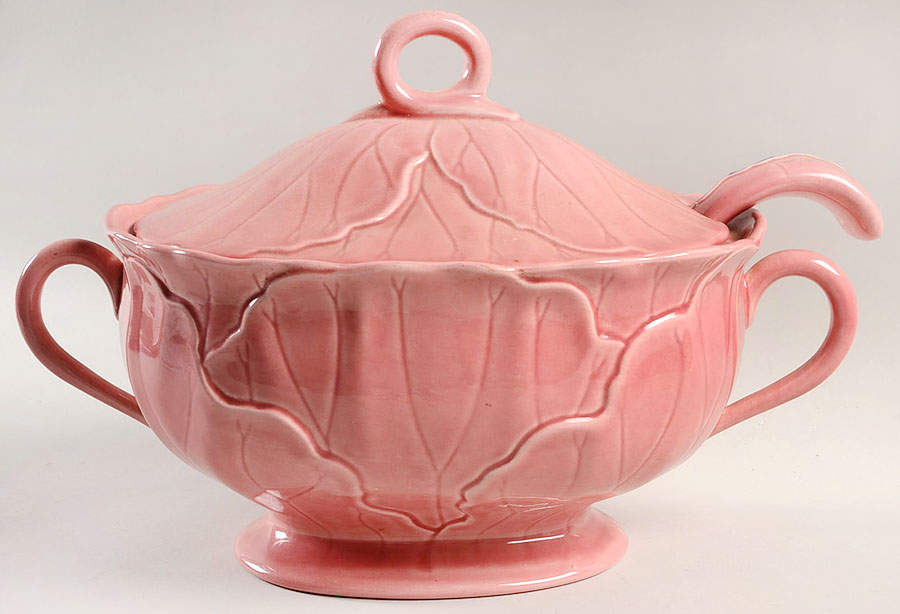 Lotus Rose Tureen & Lid w/Ladle by Metlox - Poppytrail - Vernon-1