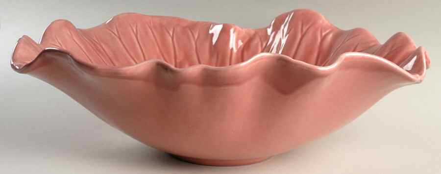 Lotus Rose 15" Large Salad Serving Bowl by Metlox - Poppytrail - Vernon-1