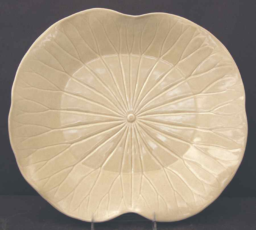 Lotus Sand 15" Oval Serving Platter by Metlox - Poppytrail - Vernon-1