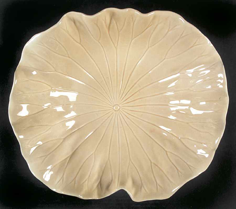 Lotus Sand 15" Large Salad Serving Bowl by Metlox - Poppytrail - Vernon-1