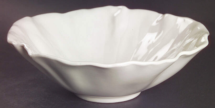 Lotus White Coupe Soup Bowl by Metlox - Poppytrail - Vernon-1