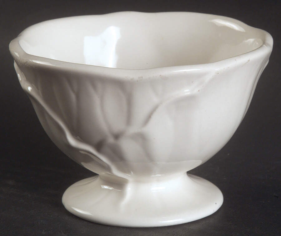 Lotus White Footed Dessert Bowl by Metlox - Poppytrail - Vernon-1