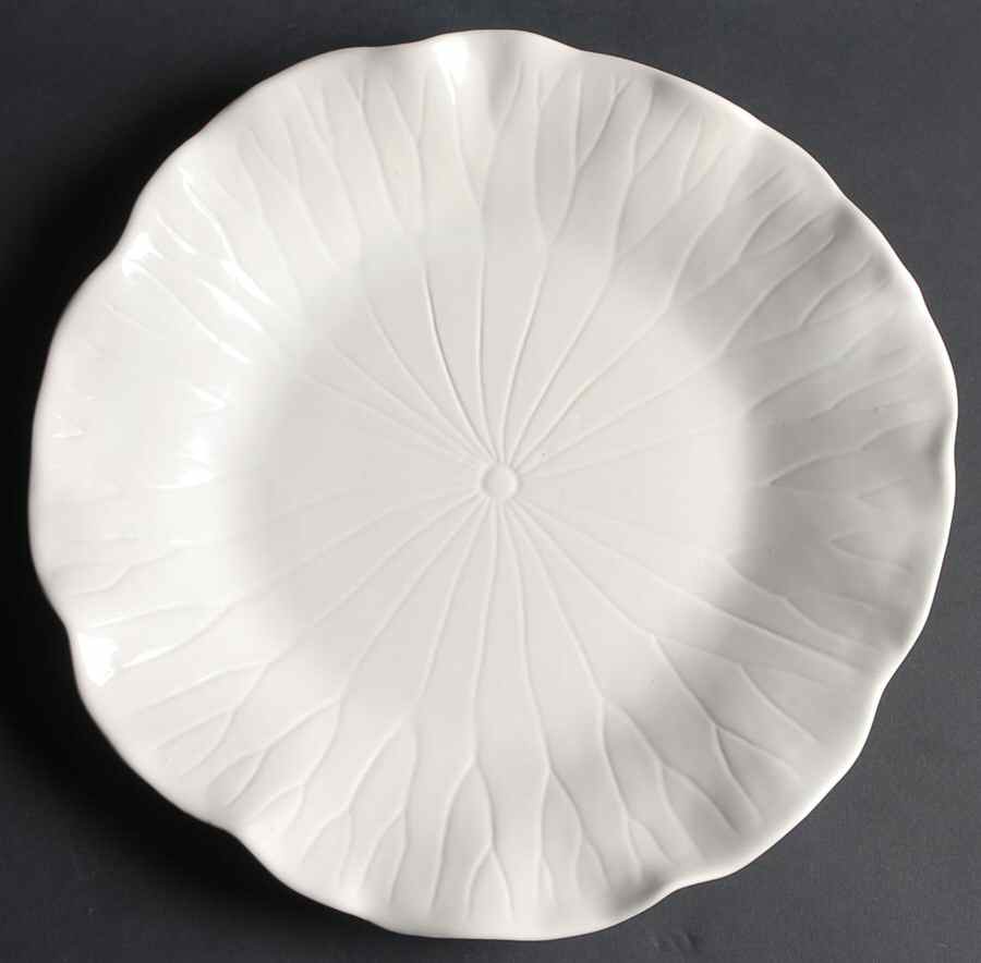 Lotus White 12" Chop Plate (Round Platter) by Metlox - Poppytrail - Vernon-1