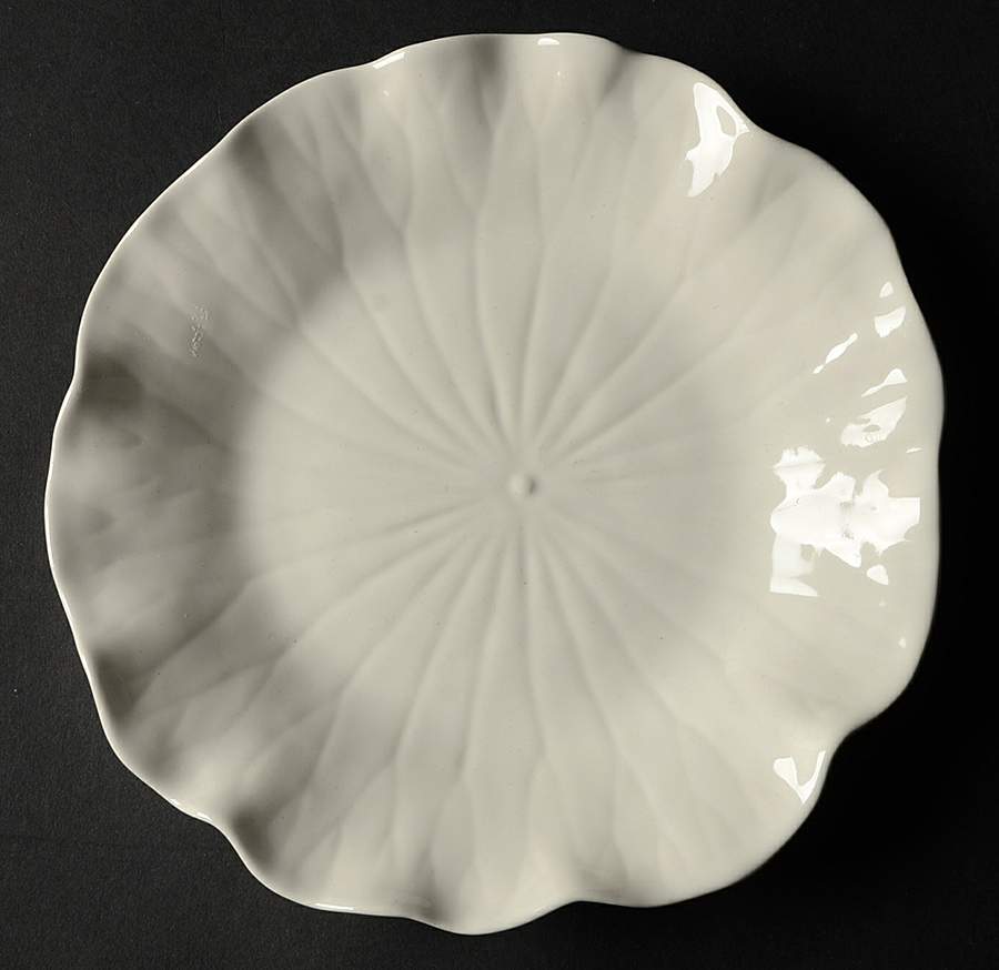 Lotus White Salad Plate by Metlox - Poppytrail - Vernon-1