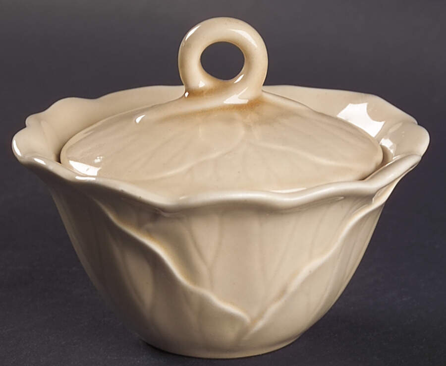 Lotus Wheat Sugar Bowl & Lid by Metlox - Poppytrail - Vernon-1