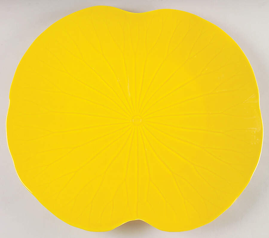 Lotus Bright Yellow 15" Oval Serving Platter by Metlox - Poppytrail - Vernon-1