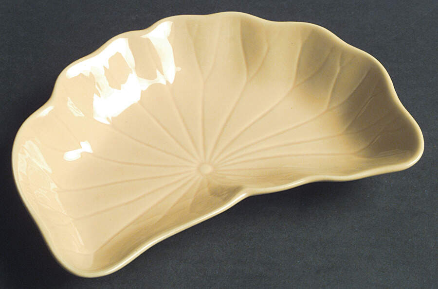 Lotus Bright Yellow Crescent Salad Plate by Metlox - Poppytrail - Vernon-1