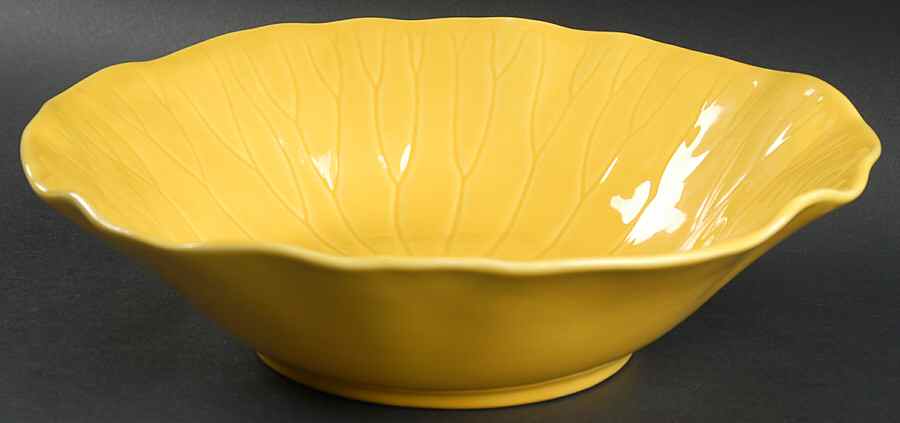 Lotus Bright Yellow 11" Round Vegetable Bowl by Metlox - Poppytrail - Vernon-1