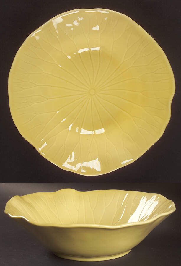 Lotus Canary Yellow (Light) 11" Round Vegetable Bowl by Metlox - Poppytrail - Vernon-1