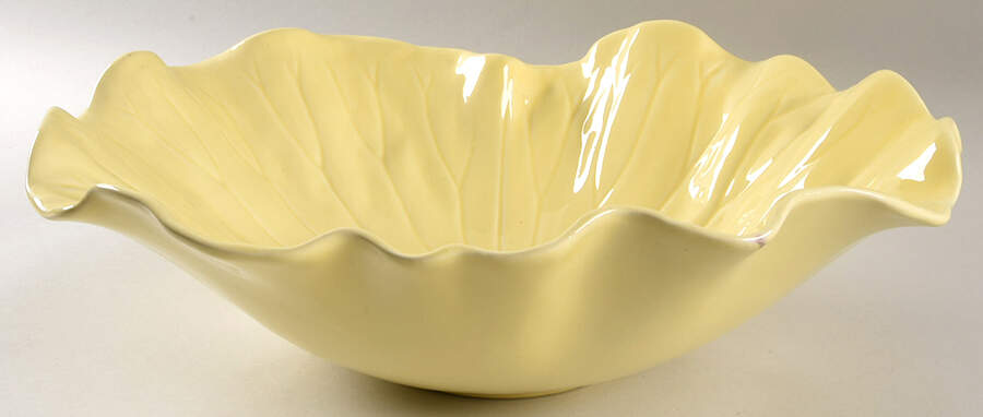 Lotus Canary Yellow (Light) 15" Large Salad Serving Bowl by Metlox - Poppytrail - Vernon-1