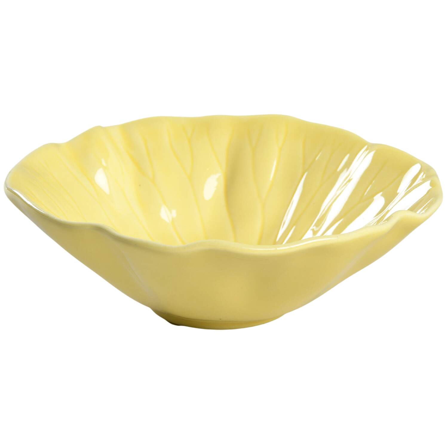 Lotus Canary Yellow (Light) Fruit/Dessert (Sauce) Bowl by Metlox - Poppytrail - Vernon-1