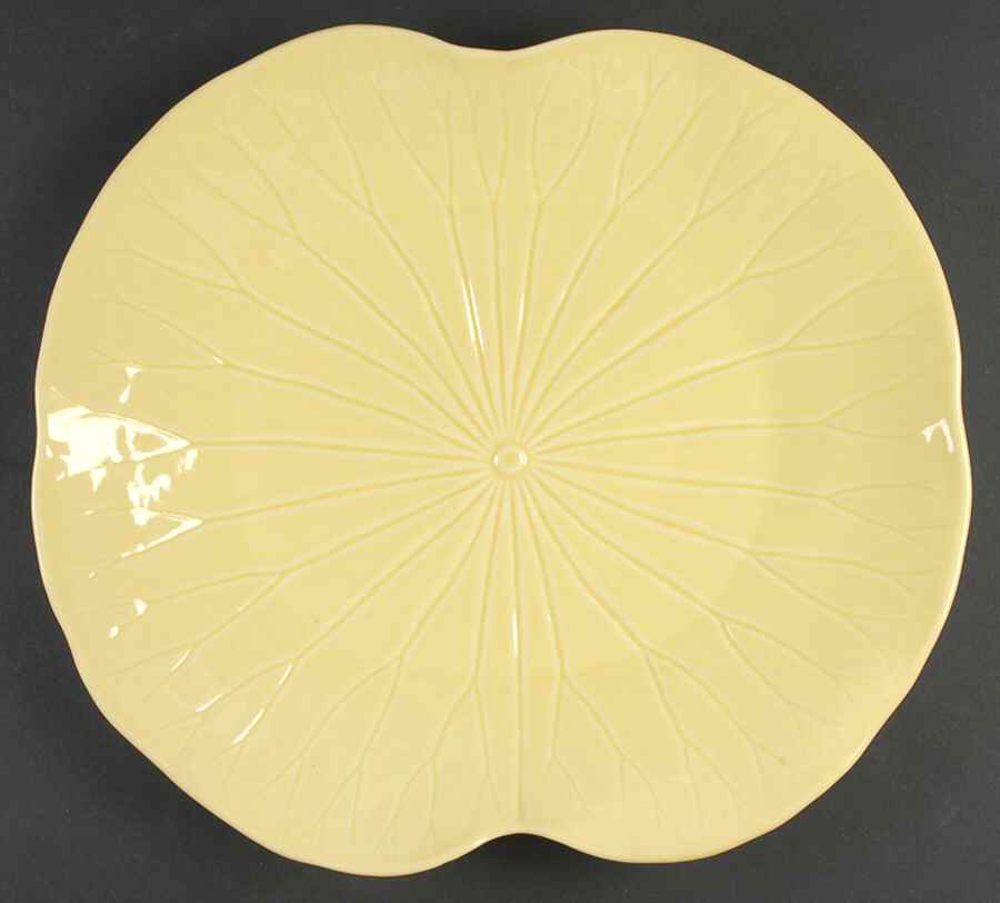 Lotus Canary Yellow (Light) 15" Oval Serving Platter by Metlox - Poppytrail - Vernon-1