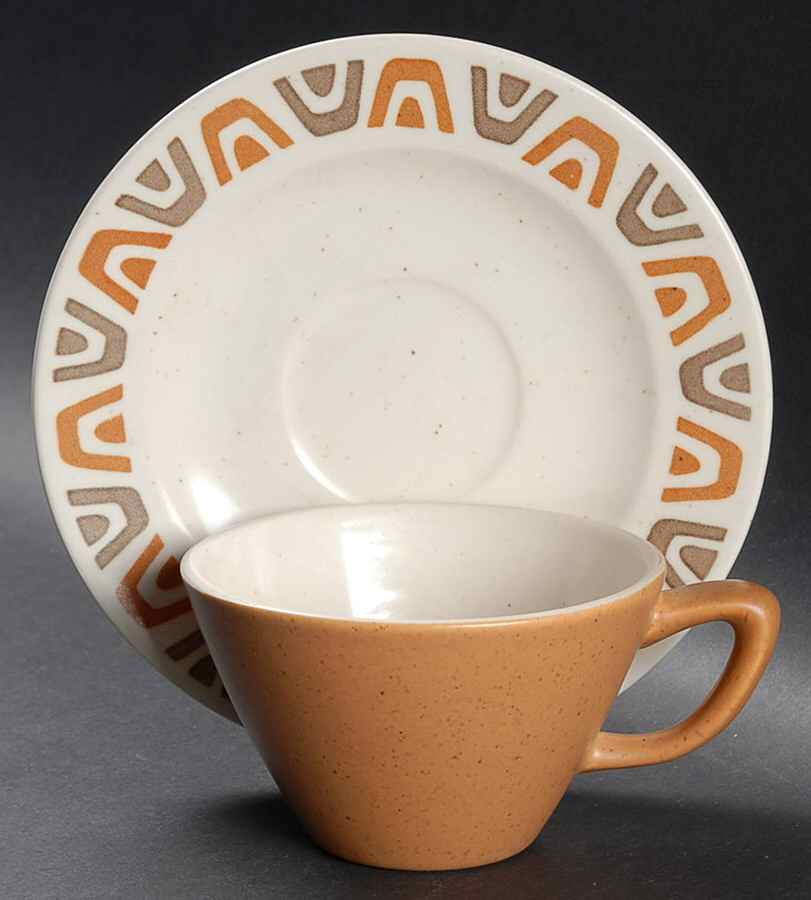 Luau Flat Cup & Saucer Set by Metlox - Poppytrail - Vernon-1
