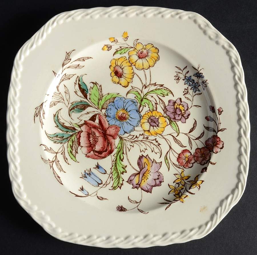 May Flower Square Salad Plate by Metlox - Poppytrail - Vernon-1