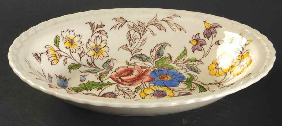 May Flower 9" Oval Vegetable Bowl by Metlox - Poppytrail - Vernon-1