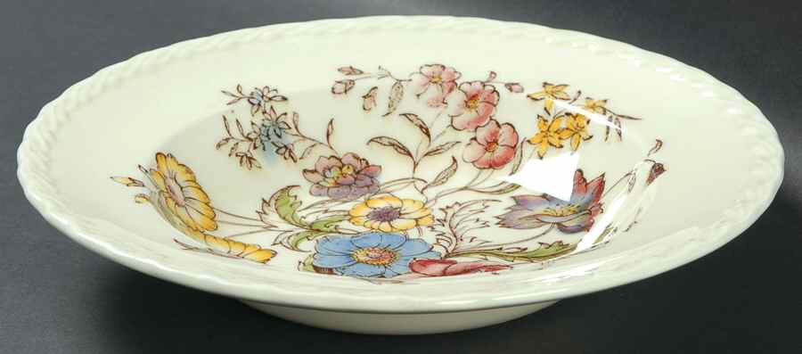 May Flower Rim Soup Bowl by Metlox - Poppytrail - Vernon-1